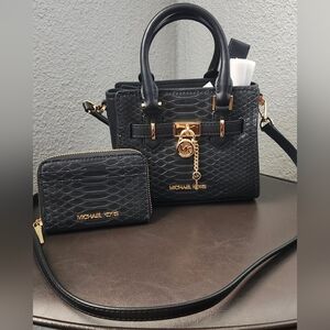 Michael Kors Black and Gold Satchel with Luxurious Design